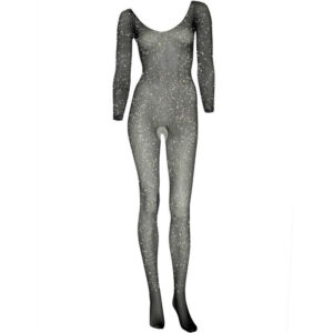 BODYSTOCKING LEG AVENUE "FISHNET SLEEVED" NERO - TAGLIA UNICA - immagine 6