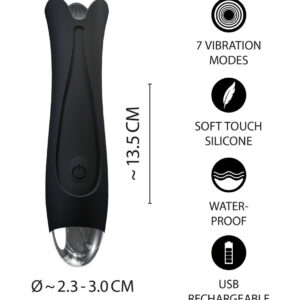 MINI VIBRATORE NEW GENERATION CON STORAGE BAG E LUBRIFICANTE - COLORE NERO - immagine 10