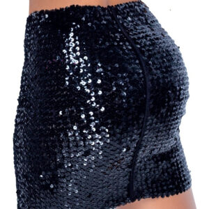 GONNA A PAILLETTES CORTA -  COTTELLI PARTY - NERO - immagine 3