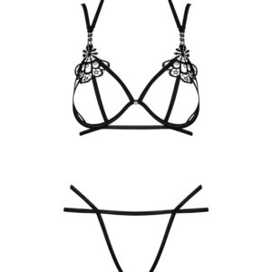 Reggiseno con ferretto e perizoma minimalista Obsessive - immagine 3
