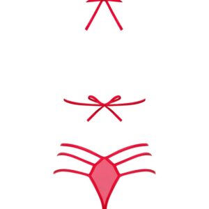Set Giftella rosso di Obsessive con reggiseno e perizoma morbidi. - immagine 4