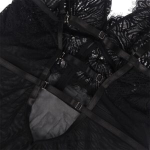 SUBBLIME - BABYDOLL CON SPALLINE REGOLABILI IN PIZZO NERO L/XL - immagine 4