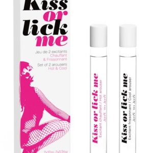 SET 2 FIALE ECCITANTI CALDO O FREDDO "KISS OR LICK ME" - 10 ML - immagine 1