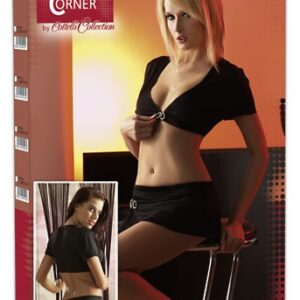 COORDINATO NERO TOP CON STRASS E MINIGONNA - immagine 7