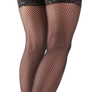CALZE A RETE NERE CON BALZA IN PIZZO - immagine 3