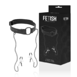 FETISH SUBMISSIVE - ANELLO GAG CON MORSETTI PER CAPEZZOLI - immagine 2