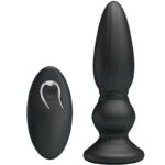 MR PLAY - POTENTE VIBRATORE TELECOMANDO PLUG ANALE NERO - immagine 2