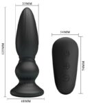 MR PLAY - POTENTE VIBRATORE TELECOMANDO PLUG ANALE NERO - immagine 5