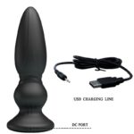 MR PLAY - POTENTE VIBRATORE TELECOMANDO PLUG ANALE NERO - immagine 6