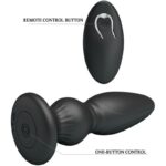 MR PLAY - POTENTE VIBRATORE TELECOMANDO PLUG ANALE NERO - immagine 7