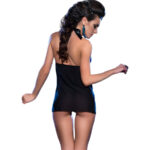 CHILIROSE - CR 3859 BABYDOLL & TANGA NEGRO/AZUL S/M - immagine 3