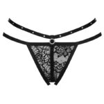 LIVCO CORSETTI FASHION - NOMADE TANGA CROTCHLESS NEGRO - immagine 3