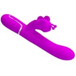 PRETTY LOVE - VIBRATORE MULTIFUNZIONE RABBIT 4 IN 1 FARFALLA FUCSIA - immagine 5