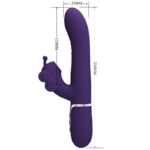 PRETTY LOVE - VIBRATORE MULTIFUNZIONE RABBIT 4 IN 1 FARFALLA VIOLA - immagine 7