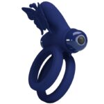 PRETTY LOVE - JAMELE DOPPIO ANELLO CON VIBRAZIONE E STIMOLATORE FARFALLA BLU - immagine 2