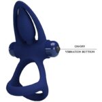PRETTY LOVE - MAT DOPPIO ANELLO CON VIBRAZIONE E STIMOLATORE BLU - immagine 8
