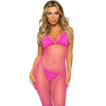 LEG AVENUE - VESTIDO DE REJILLA LARGO AMARILLO TALLA ?NICA