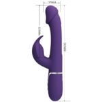 PRETTY LOVE - VIBRATORE MULTIFUNZIONE KAMPAS RABBIT 3 IN 1 CON LINGUA VIOLA - immagine 6