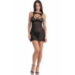 LIVCO CORSETTI FASHION - KROLINA LC 90734 CHEMISE + TANGA NEGRO S/M - immagine 3