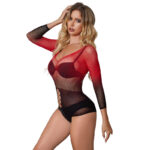 SUBBLIME - 952259 VESTITO ELASTICO A RETE MANICA LUNGA SFUMATO ROSSO E NERO TAGLIA UNICA - immagine 2