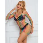 SUBBLIME - 952426 VESTITO A RETE MANICA LUNGA ARCOBALENO TAGLIA UNICA - immagine 10