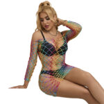 SUBBLIME - 952426 VESTITO A RETE MANICA LUNGA ARCOBALENO TAGLIA UNICA - immagine 2