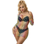 SUBBLIME - 952426 VESTITO A RETE MANICA LUNGA ARCOBALENO TAGLIA UNICA - immagine 4