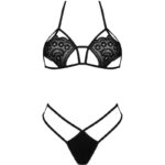 LIVCO CORSETTI FASHION - JIMENA LC 20216 REGGISENO + PERIZOMA NERO TAGLIA UNICA - immagine 3