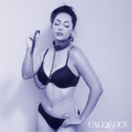 CALEXOTICS - NOCTURNAL COLLARE E GUINZAGLIO IN PELLE REGOLABILE NERO - immagine 5