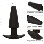 CALEXOTICS - ROCK BOTTOM TAPPO ANALE CONICO 10 VIBRAZIONI SILICONE NERO - immagine 7