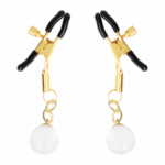 KINK - MORSETTI PER CAPEZZOLI CON PERLINE DI VETRO ORO 6 CM - immagine 2