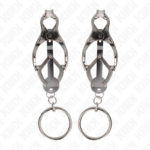 KINK - MORSETTI PER CAPEZZOLI CON O-RING TRIFOGLIO GIAPPONESE ARGENTO - immagine 2