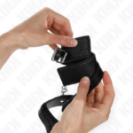 KINK - RESISTENZA DA POLSO CON MOTIVO SERPENTE NERO REGOLABILE 20-28 CM X 5,4 CM - immagine 2