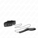 KINK - COLLANA IN PELLE PVC CON CINTURA 105 CM RIVETTO STRASS 41.5 X 4 CM - immagine 3
