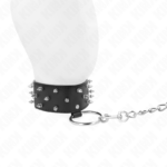 KINK - COLLANA CON GUINZAGLIO 65 CM CON BORCHIE IN ARGENTO MODELLO 5 REGOLABILE 36-43 CM X 5 CM - immagine 3