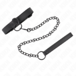 KINK - COLLARE CON GUINZAGLIO SCURO 65 CM REGOLABILE 37-54 CM X 3 CM - immagine 2