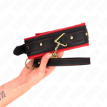 KINK - COLLARE CON GUINZAGLIO IN TESSUTO TINTO REGOLABILE 33-48 CM X 5,7 CM - immagine 4