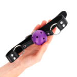 KINK - PALLA TRASPIRANTE BAVAGLIO 4 CM CON DOPPIO RIVETTO VIOLA 62,5 x 2,5 CM REGOLABILE 42-58 CM - immagine 3