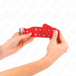 KINK - BRACCIALI CON DOPPIA LINEA DI BORCHIE REGOLABILI ROSSO - immagine 4