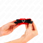 KINK - POLSO ELASTICO IN PIZZO DETTAGLI CUORE ROSSO REGOLABILE 22-35 CM - immagine 4