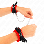 KINK - POLSO ELASTICO IN PIZZO DETTAGLI CUORE ROSSO REGOLABILE 22-35 CM - immagine 3