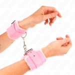 KINK - RESISTENZA DA POLSO IMBOTTITA IN PELLICCIA ROSA CON CINTURA ROSA REGOLABILE 17-29 CM X 6 CM - immagine 3