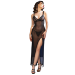 CHILIROSE - CR 4723 BABYDOLL LARGO & TANGA NEGRO S - immagine 3