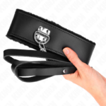 KINK - COLLANA CON CINTURA 116 CM CON CINTURINO IN PELLE NERA REGOLABILE 40-48 CM X 6 CM - immagine 3