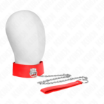 KINK - COLLANA CON CINTURA 65 CM CON LARGO CINTURINO ROSSO REGOLABILE 33,5-41 CM X 5 CM - immagine 2