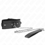 KINK - COLLARE CON GUINZAGLIO 65 CM CON RESTRIZIONI NERO 36-42 CM X 5,5 CM - immagine 3