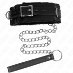 KINK - COLLARE CON GUINZAGLIO 65 CM CON RESTRIZIONI NERO 36-42 CM X 5,5 CM - immagine 5