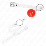 KINK - PALLA IN PVC TRASPARENTE ROSSA BAVAGLIO 4 CM REGOLABILE - immagine 2