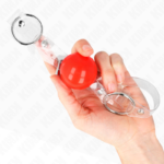 KINK - PALLA IN PVC TRASPARENTE ROSSA BAVAGLIO 4 CM REGOLABILE - immagine 3