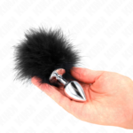 KINK - PLUG ANALE IN ACCIAIO INOSSIDABILE 11 x 7 CM CON PIUMA 11 CM - immagine 3